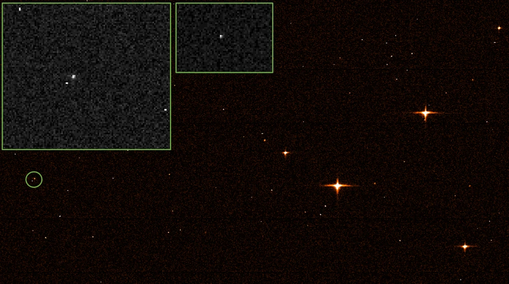 ESA Gaia spacecraft observation showing Webb as a faint point of light near L2